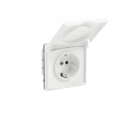 Розетка силовая KANT IP44 2P+E защ. шторки с крышкой бел. магнолия DKC 7000013