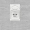 Розетка силовая KANT IP44 2P+E защ. шторки с крышкой бел. магнолия DKC 7000013