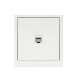 Розетка компьютерная 1-м KANT RJ45 кат.5E без шторки бел. магнолия DKC 7000663