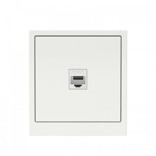 Розетка компьютерная 1-м KANT RJ45 кат.5E без шторки бел. магнолия DKC 7000663