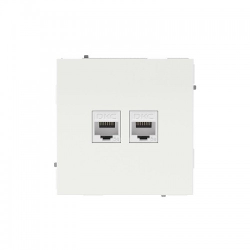 Розетка компьютерная 2-м KANT RJ45 кат.5E без шторки бел. магнолия DKC 7000664