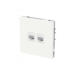 Розетка компьютерная 2-м KANT RJ45 кат.5E без шторки бел. магнолия DKC 7000664