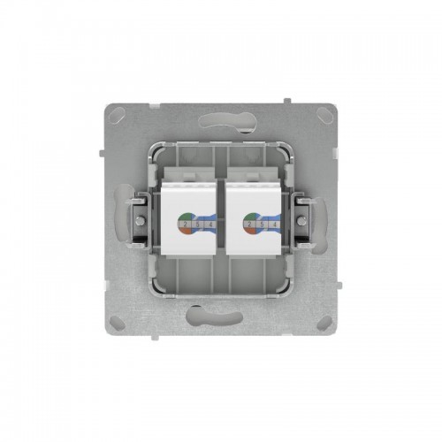 Розетка компьютерная 2-м KANT RJ45 кат.5E без шторки бел. магнолия DKC 7000664