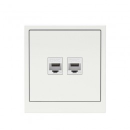 Розетка компьютерная 2-м KANT RJ45 кат.5E без шторки бел. магнолия DKC 7000664