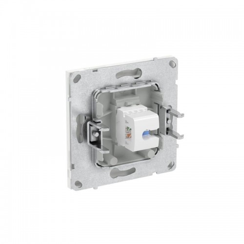 Розетка компьютерная 1-м KANT RJ45 кат.6A без шторки бел. магнолия DKC 7000673