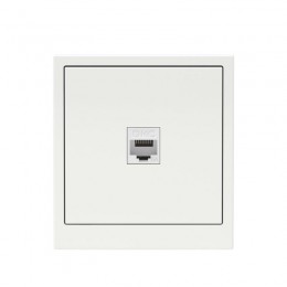 Розетка компьютерная 1-м KANT RJ45 кат.6A без шторки бел. магнолия DKC 7000673