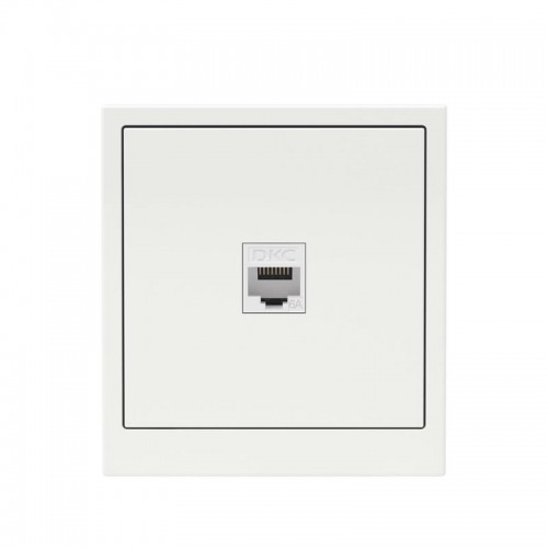 Розетка компьютерная 1-м KANT RJ45 кат.6A без шторки бел. магнолия DKC 7000673