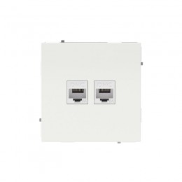 Розетка компьютерная 2-м KANT RJ45 кат.6A без шторки бел. магнолия DKC 7000674