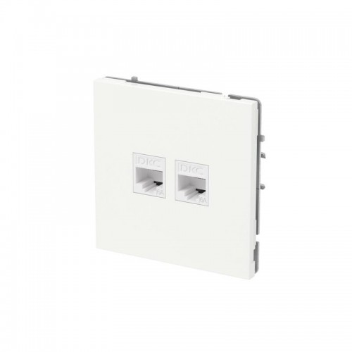 Розетка компьютерная 2-м KANT RJ45 кат.6A без шторки бел. магнолия DKC 7000674