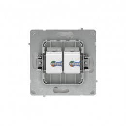 Розетка компьютерная 2-м KANT RJ45 кат.6A без шторки бел. магнолия DKC 7000674