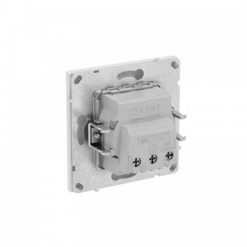 Розетка силовая KANT 2P+E без шторки бел. песок DKC 7010033
