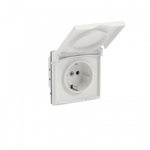 Розетка силовая KANT IP44 2P+E защ. шторки с крышкой бел. песок DKC 7010013