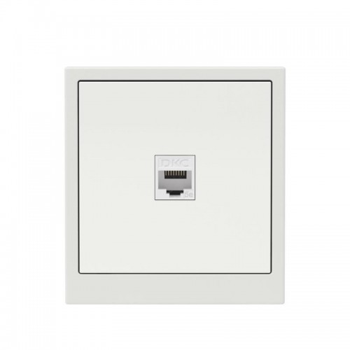 Розетка компьютерная 1-м KANT RJ45 кат.5E без шторки бел. песок DKC 7010663