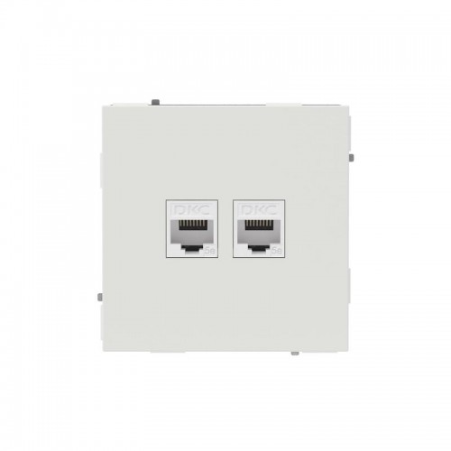 Розетка компьютерная 2-м KANT RJ45 кат.5E без шторки бел. песок DKC 7010664