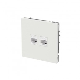 Розетка компьютерная 2-м KANT RJ45 кат.5E без шторки бел. песок DKC 7010664