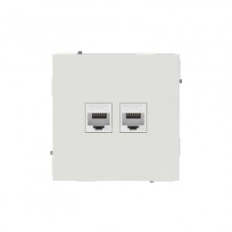 Розетка компьютерная 2-м KANT RJ45 кат.6A без шторки бел. песок DKC 7010674