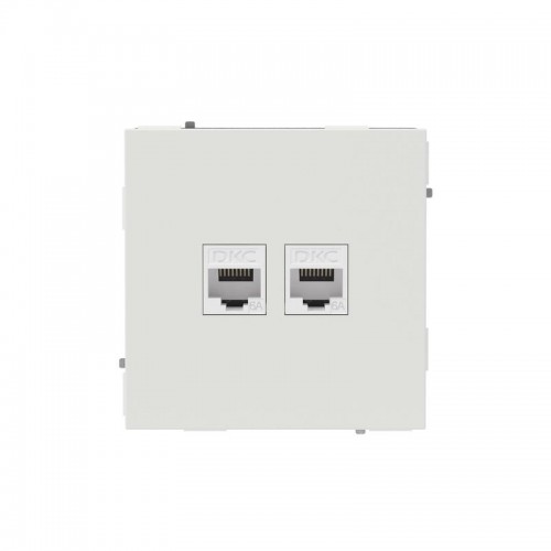 Розетка компьютерная 2-м KANT RJ45 кат.6A без шторки бел. песок DKC 7010674