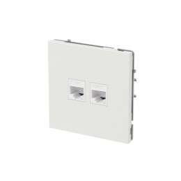 Розетка компьютерная 2-м KANT RJ45 кат.6A без шторки бел. песок DKC 7010674