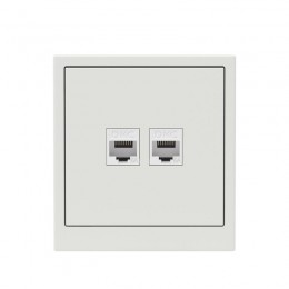 Розетка компьютерная 2-м KANT RJ45 кат.6A без шторки бел. песок DKC 7010674