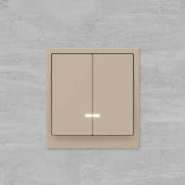 Выключатель 2-кл. KANT с подсветкой ванильн. марципан DKC 7015134