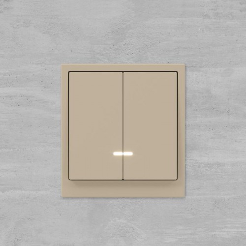 Выключатель 2-кл. KANT с подсветкой ванильн. марципан DKC 7015134