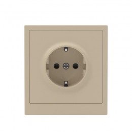 Розетка силовая KANT 2P+E защ. шторки ванильн. марципан DKC 7015033