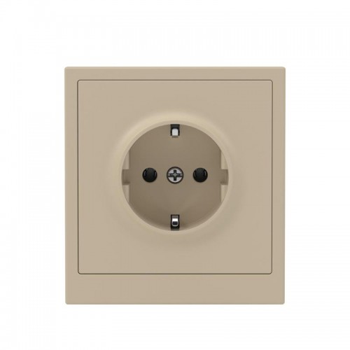 Розетка силовая KANT 2P+E защ. шторки ванильн. марципан DKC 7015033