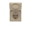 Розетка силовая KANT IP44 2P+E защ. шторки с крышкой ванильн. марципан DKC 7015013
