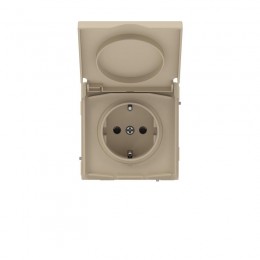 Розетка силовая KANT IP44 2P+E защ. шторки с крышкой ванильн. марципан DKC 7015013