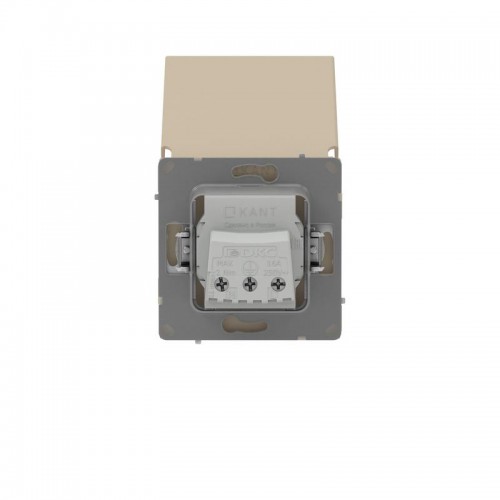 Розетка силовая KANT IP44 2P+E защ. шторки с крышкой ванильн. марципан DKC 7015013