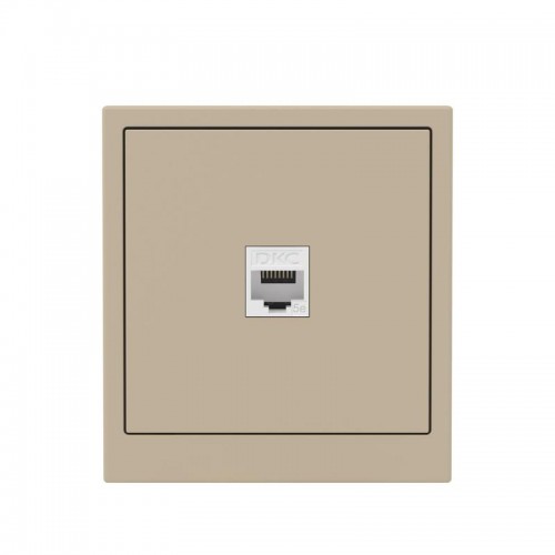 Розетка компьютерная 1-м KANT RJ45 кат.5E без шторки ванильн. марципан DKC 7015663