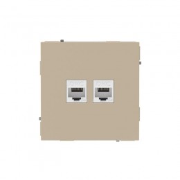 Розетка компьютерная 2-м KANT RJ45 кат.5E без шторки ванильн. марципан DKC 7015664