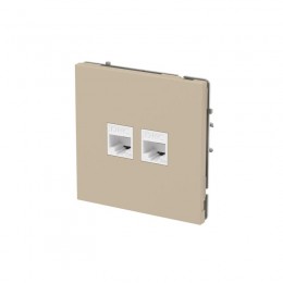 Розетка компьютерная 2-м KANT RJ45 кат.5E без шторки ванильн. марципан DKC 7015664