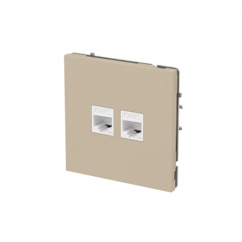 Розетка компьютерная 2-м KANT RJ45 кат.5E без шторки ванильн. марципан DKC 7015664