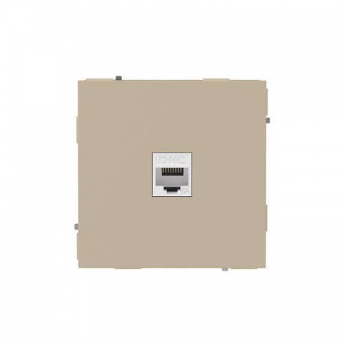 Розетка компьютерная 1-м KANT RJ45 кат.6A без шторки ванильн. марципан DKC 7015673