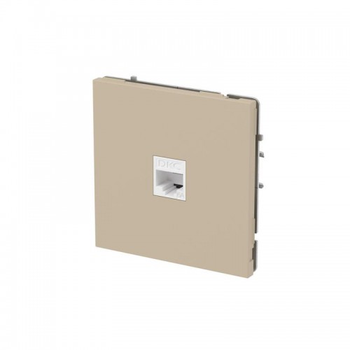 Розетка компьютерная 1-м KANT RJ45 кат.6A без шторки ванильн. марципан DKC 7015673