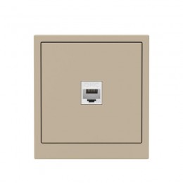 Розетка компьютерная 1-м KANT RJ45 кат.6A без шторки ванильн. марципан DKC 7015673