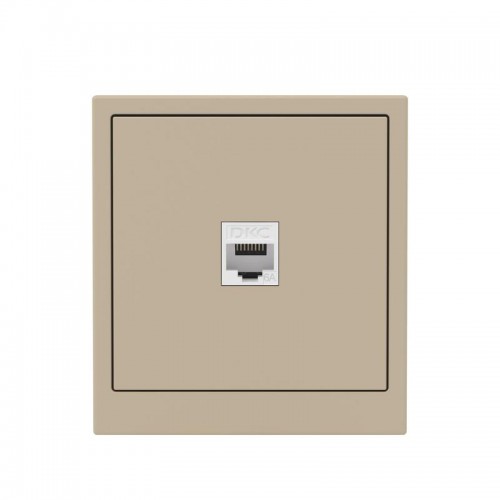 Розетка компьютерная 1-м KANT RJ45 кат.6A без шторки ванильн. марципан DKC 7015673