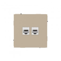 Розетка компьютерная 2-м KANT RJ45 кат.6A без шторки ванильн. марципан DKC 7015674