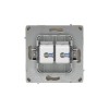 Розетка компьютерная 2-м KANT RJ45 кат.6A без шторки ванильн. марципан DKC 7015674