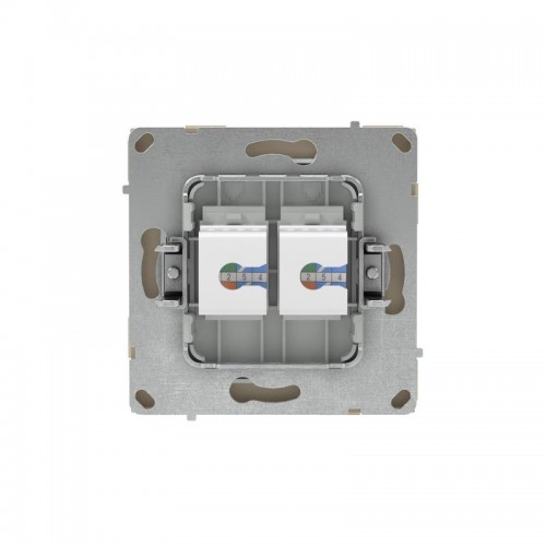 Розетка компьютерная 2-м KANT RJ45 кат.6A без шторки ванильн. марципан DKC 7015674