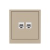 Розетка компьютерная 2-м KANT RJ45 кат.6A без шторки ванильн. марципан DKC 7015674