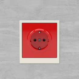 Розетка силовая KANT 2P+E защ. шторки красн. сатин DKC 7001003