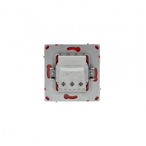Розетка силовая KANT 2P+E защ. шторки красн. сатин DKC 7001003