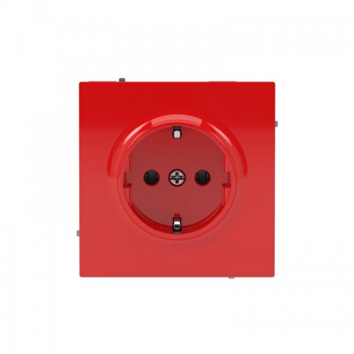 Розетка силовая KANT 2P+E без шторки красн. сатин DKC 7001033