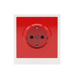 Розетка силовая KANT 2P+E без шторки красн. сатин DKC 7001033