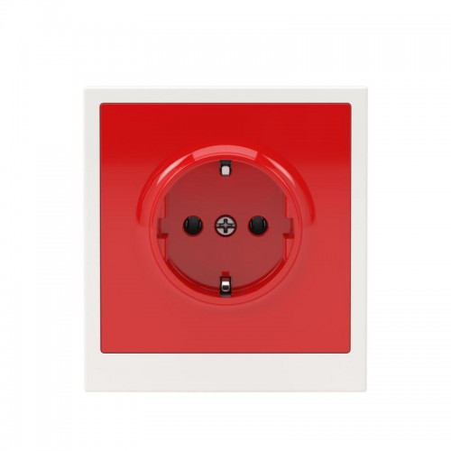 Розетка силовая KANT 2P+E без шторки красн. сатин DKC 7001033