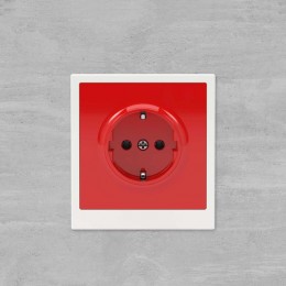 Розетка силовая KANT 2P+E без шторки красн. сатин DKC 7001033