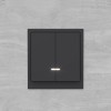 Выключатель 2-кл. KANT с подсветкой черн. уголь DKC 7012134