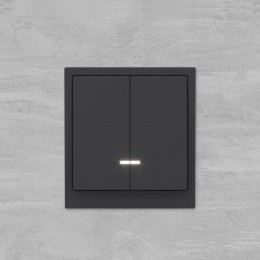 Выключатель 2-кл. KANT с подсветкой черн. уголь DKC 7012134